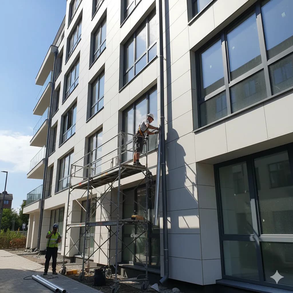 Descente eaux pluviales batiment professionnel