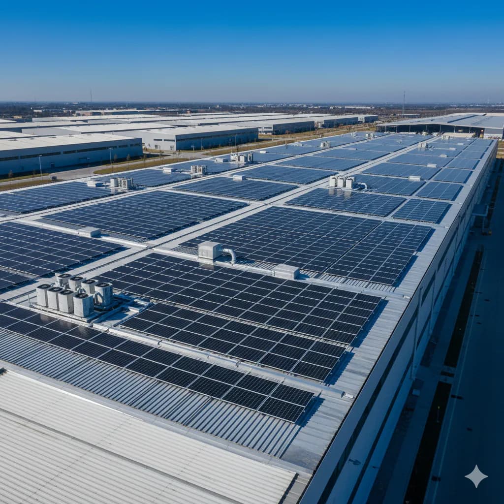 Panneaux photovoltaïques bâtiment industriel